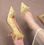 Gold heels for women's - Heels Variants LA1495 - Image 3