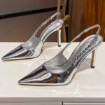 New french pointed silver high heels LA279
