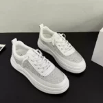 Thick-soled round-toed white shoes for women - Image 2