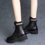 Real soft leather thick-soled Martin boots for women - Image 2