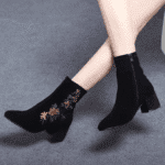 Velvet high heel Martin boots for women