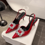 Summer niche pointed toe high-end rhinestone single shoes LA712 - Image 5