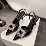 Summer niche pointed toe high-end rhinestone single shoes LA712 - Image 2