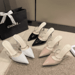 Fairy gentle French style stiletto pointed heel half shoes LA714 - Image 5