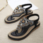 New 2025 Cross-border flat-soled clip-on rhinestone comfortable sandals for women - Image 8