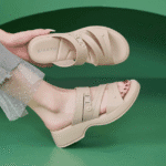 New 2025 Spring and Summer Casual Non-slip Buckle Beach Wedge Heel Large Size Slippers Women - Image 5