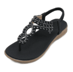 Sandals Bohemian rhinestones comfortable round toe seaside flat shoes - Image 3