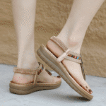 New 2025 Bohemian rhinestone slippers casual comfortable latex massage thick-soled large size flat shoes - Image 5
