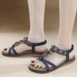 New Summer 2025 Cross-border Bomicia Rhinestone Comfortable Leisure Beach Flat Sandals for Women - Image 3