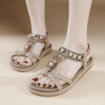 New Summer 2025 Cross-border Bomicia Rhinestone Comfortable Leisure Beach Flat Sandals for Women - Image 2