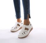 Autumn 2025 new European and American single shoes wedge heel sewing light Velcro hollow mother shoes