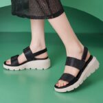 Summer 2025 Amazon New Diamond Velcro Women's Sandals Wedge Heel Casual Lightweight - Image 3
