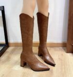 High-heeled boots for women 2025