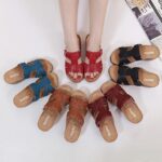 New 2025 European and American sandals for women, cross-border sewing mother’s shoes, large size sandals wedge heel slippers, one piece drop shipping - Image 5