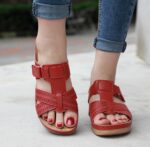 New 2025 European and American sandals for women, cross-border sewing mother’s shoes, large size sandals wedge heel slippers, one piece drop shipping - Image 6
