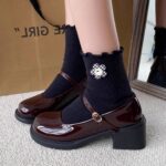 French retro Mary Jane shoes women's high heels 2025