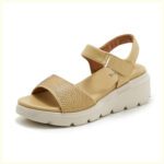 Summer 2025 Amazon New Rhinestone Velcro Wedge Heel Casual Lightweight Large Size Women's Sandals - Image 6