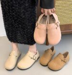 Birkenstock women's 2025 autumn new soft-soled slip-on shoes with skirts flat retro single shoes