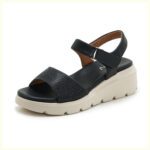 Summer 2025 Amazon New Rhinestone Velcro Wedge Heel Casual Lightweight Large Size Women's Sandals - Image 5