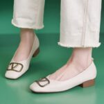 New 2025 Amazon Metal Buckle Simple Comfortable Non-tiring Heel Shoes