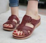 New 2025 European and American sandals for women, cross-border sewing mother’s shoes, large size sandals wedge heel slippers, one piece drop shipping