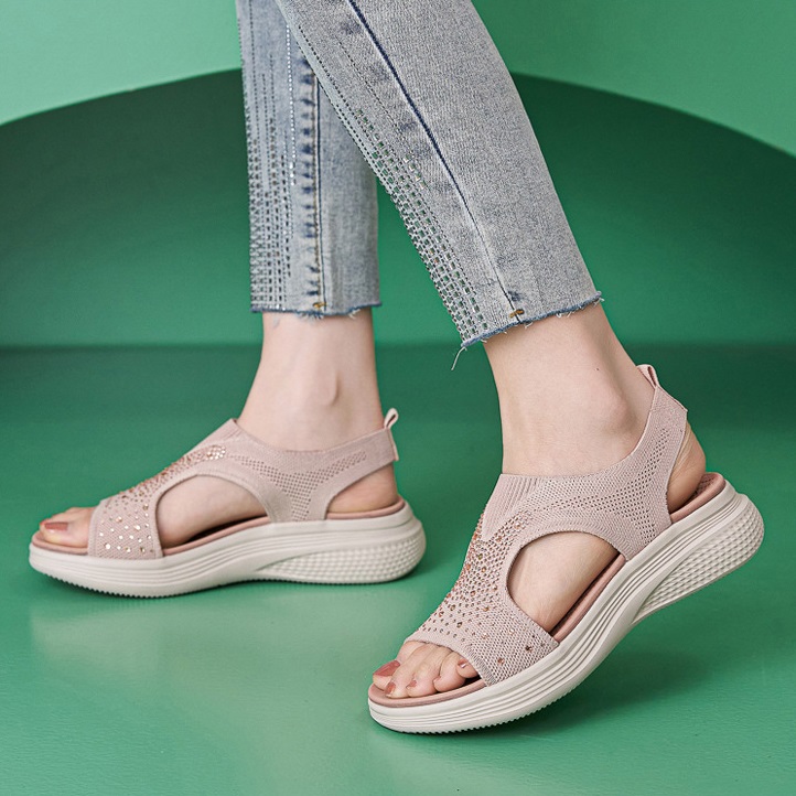 O1CN01e7yCM52DMZEtyKDpw_!!3707858595-0-cib Amazon 2025 summer new sandals women’s lightweight sports style comfortable elastic large size sandals - Image 1