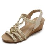 Ximia women's wedge retro woven beaded Roman shoes - Image 6