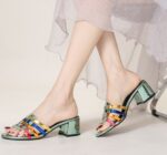 Braided hollow sandals cross-border thick heel - Image 4