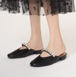 French rhinestone half-slippers for women - Image 2