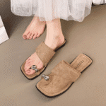 New French retro metal toe low heel sandals - Image 3