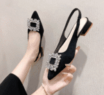 French niche design rhinestone closed-toe sandals for women 2025 - Image 4