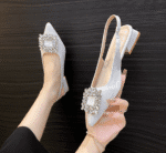 French niche design rhinestone closed-toe sandals for women 2025 - Image 3