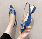 French niche design rhinestone closed-toe sandals for women 2025 - Image 2