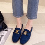 2025 spring new French design loafers, low heel suede moccasins - Image 3