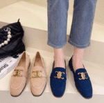 2025 spring new French design loafers, low heel suede moccasins - Image 4