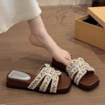 French pearl small fragrance style thick bottom wedge heel - Image 7