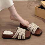 French pearl small fragrance style thick bottom wedge heel - Image 5