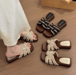 French pearl small fragrance style thick bottom wedge heel - Image 4