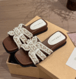 French pearl small fragrance style thick bottom wedge heel - Image 2