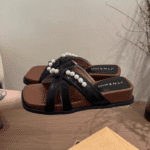 French pearl flip flops for women to wear as outerwear in 2025 - Image 5