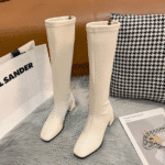 Autumn and winter new high-heeled boots square toe thick heel 2025 - Image 6