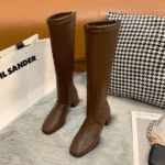 Autumn and winter new high-heeled boots square toe thick heel 2025 - Image 4