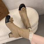 Retro French high-heeled ankle boots for women 2025 - Image 3