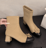 Retro French high-heeled ankle boots for women 2025 - Image 2