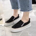 2025 Spring/Autumn New Fashionable Round Toe Deep Mouth Slip-on Single Shoes Women's Versatile Commuting and Outerwear Platform Loafers