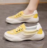 2025 New Style White Sneakers, Summer Breathable Mesh Shoes, Thick Sole, Casual Lightweight Sports Running Shoes, Versatile Single Shoes