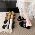 Trendy fluffy rhinestone buckle slippers for women, new summer 2025 style, gorgeous, fashionable - Image 6