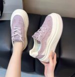 Women's platform platform white sneakers, 2025 new summer style, breathable mesh, versatile casual sports sneakers, student shoes. - Image 5