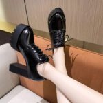 2025 Summer/Autumn New Women's Fashionable Versatile Waterproof Platform Chunky High Heels for Petite Figures with Lace-up Round - Image 4