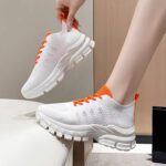 Women's Flyknit Sneakers, Spring/Summer 2025 New Style, Hollow Mesh Fabric, Breathable, Lightweight, Thick Sole - Image 4